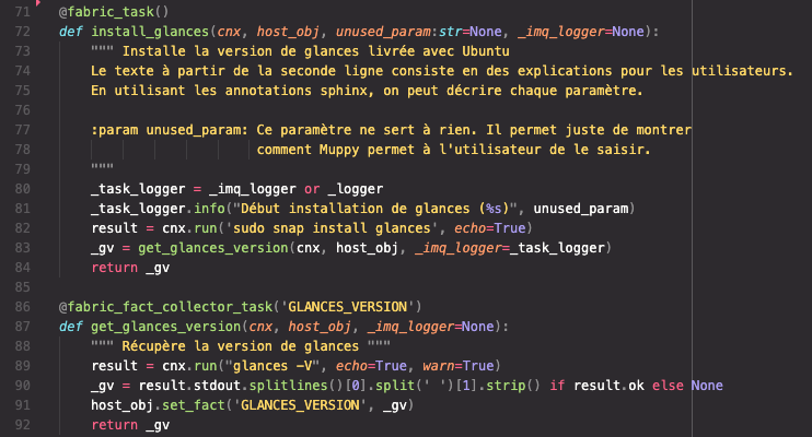 Example of Tasks and a Fact Collector — installing glances