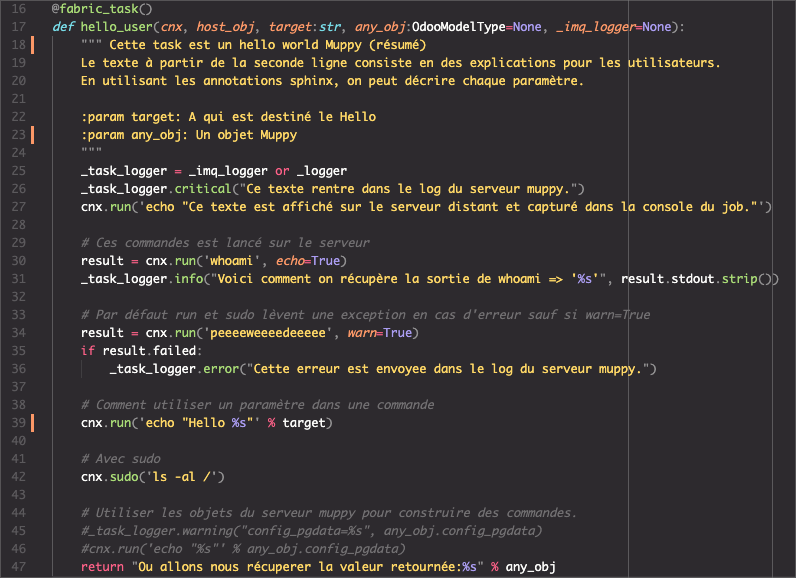 Python code of the hello_user Task