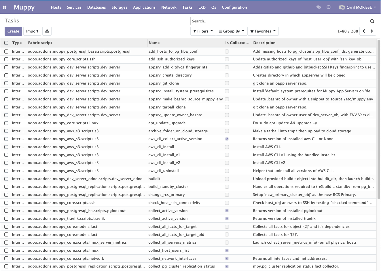 Muppy Tasks list